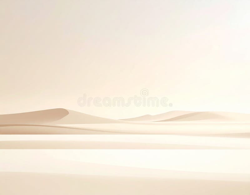 Minimalist Beige Pixelated Desert Landscape with Sand Dunes Under Bright Sky vector illustration