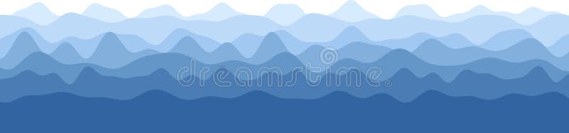 Minimalist blue mountain range layers in tranquil abstract design royalty free illustration