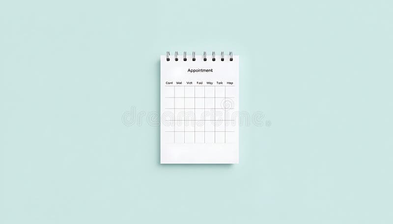 Minimalist calendar on light blue wall, simple design and office organization Generative AI stock illustration
