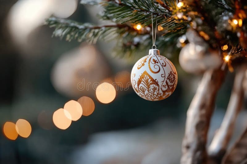 Minimalist christmas tree decor with rustic wooden ornaments royalty free stock photos