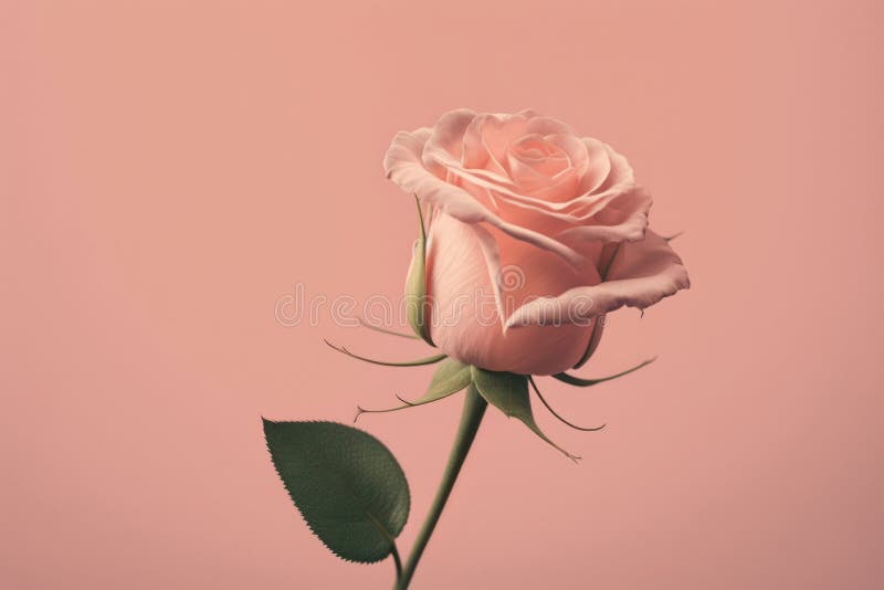 înveliș minimalist de trandafir în nuanță roz pastel moale pe fond roz. conceptul de iubire și dragoste pentru Ziua Îndrăgostițilo royalty free illustration