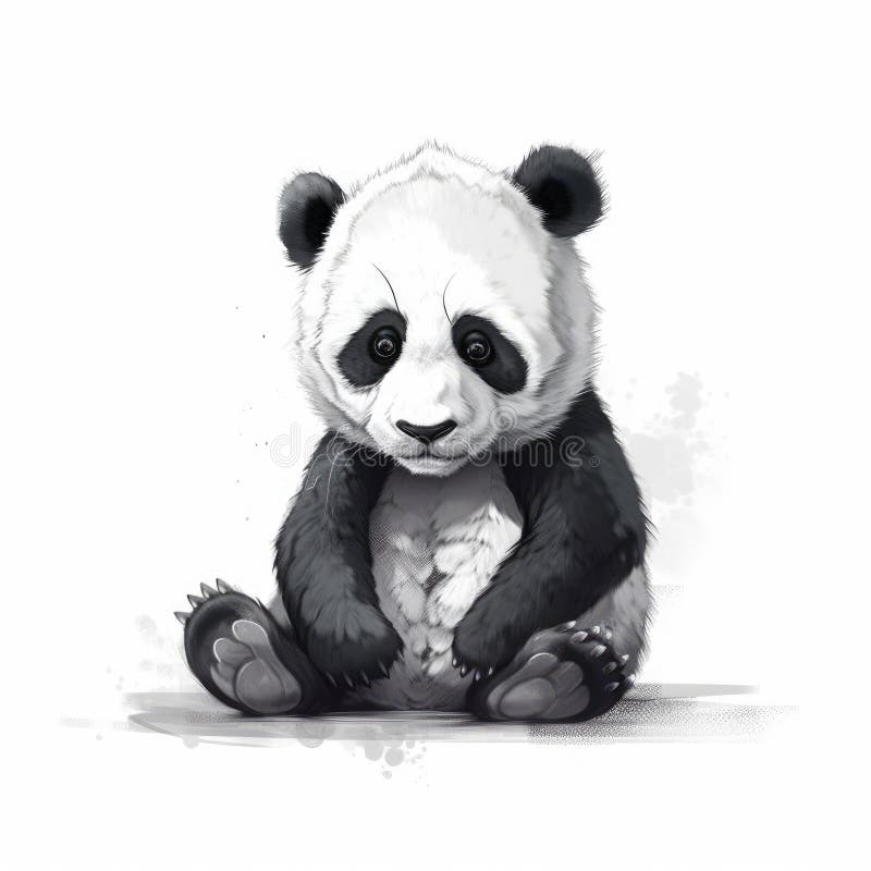 Cute panda drawing on school board with pencil Vector Image-saigonsouth.com.vn