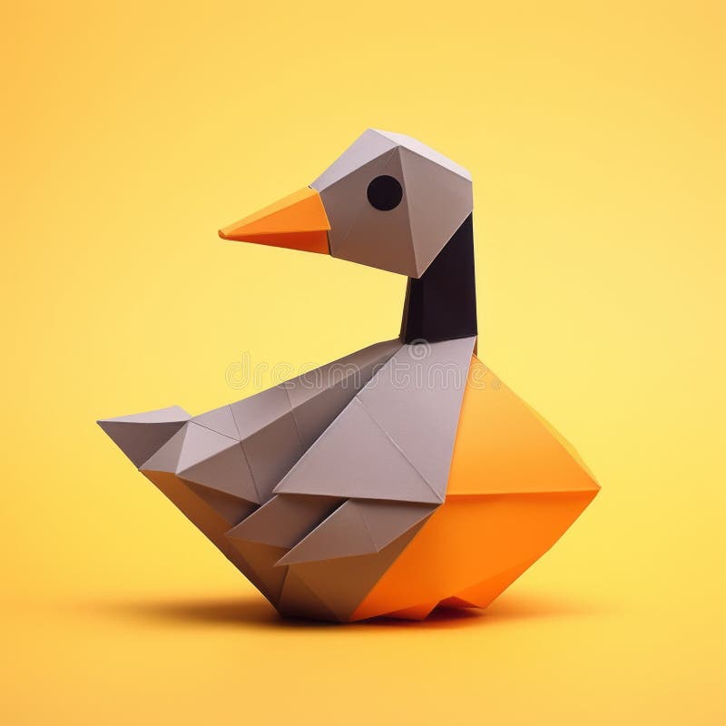 Origami Duck Stock Photo - Download Image Now - Origami, Bird