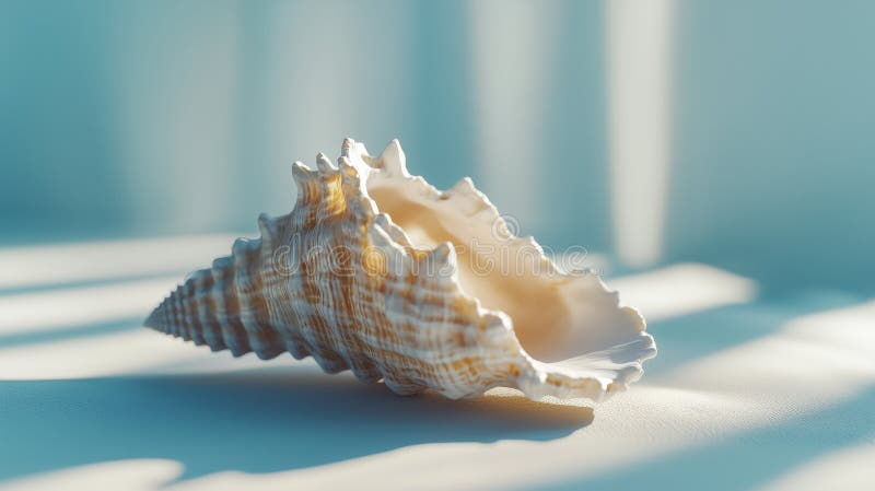 Minimalist 3D Rendering of a Beautiful Conch Shell vector illustration