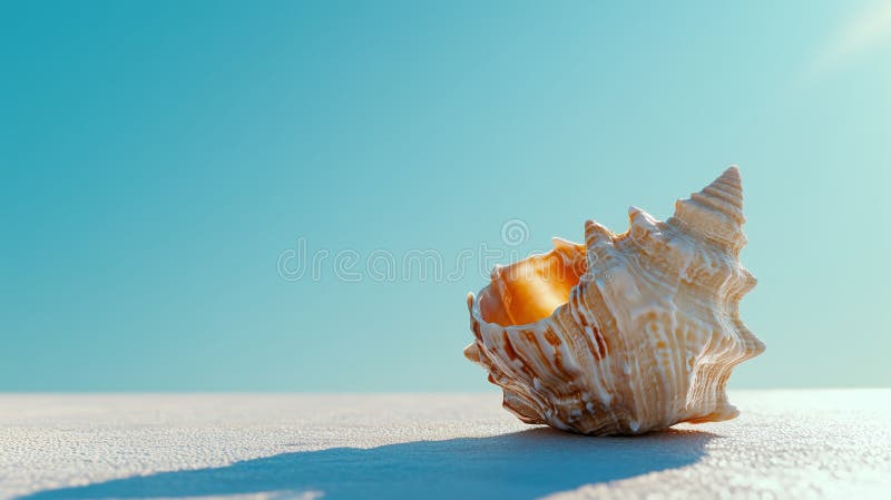 Minimalist 3D Rendering of a Beautiful Conch Shell vector illustration