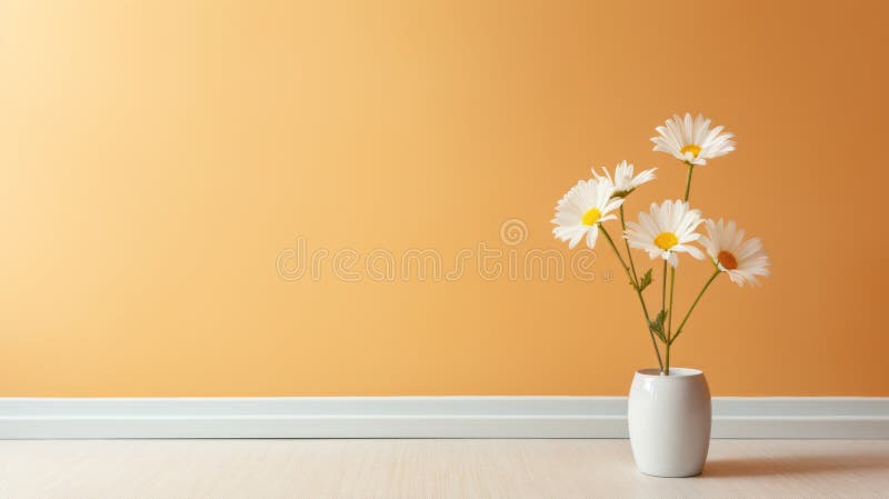 Minimalist Daisy: Abstract Empty Room Stock Photos vector illustration