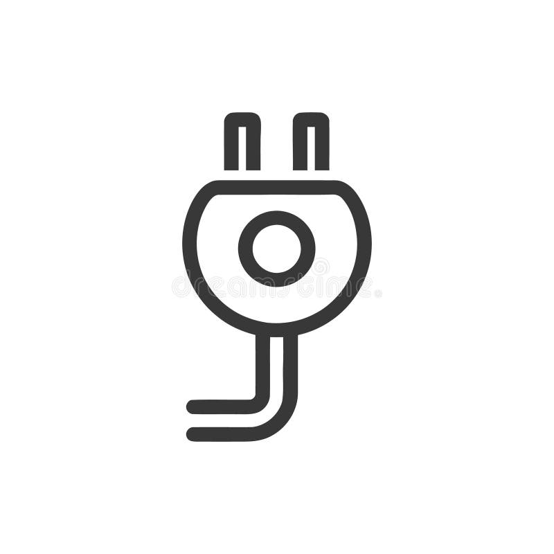 Electric Plug Icon: Simple Power Connection Symbol stock illustration