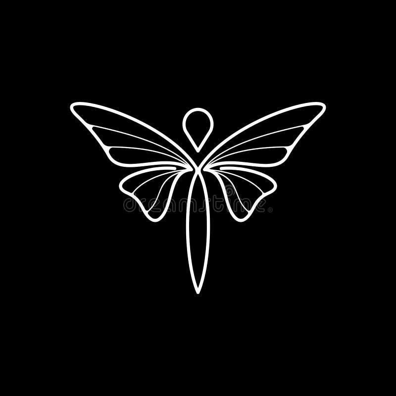 Minimalist elegant Butterfly logo design with line art style vector illustration