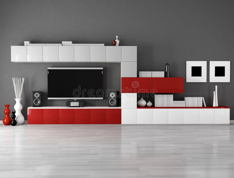 Minimalist empty living room royalty free illustration