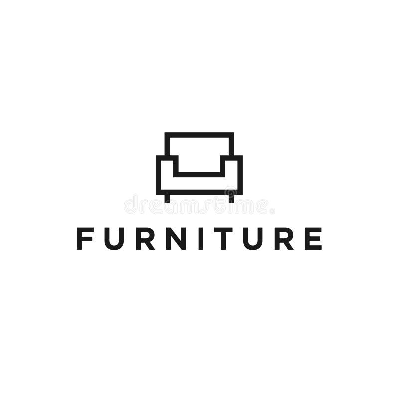 Minimalist Furniture Logo Design Stock Vector Illustration of company