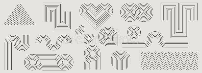 Minimalist geometric patterns stock illustration