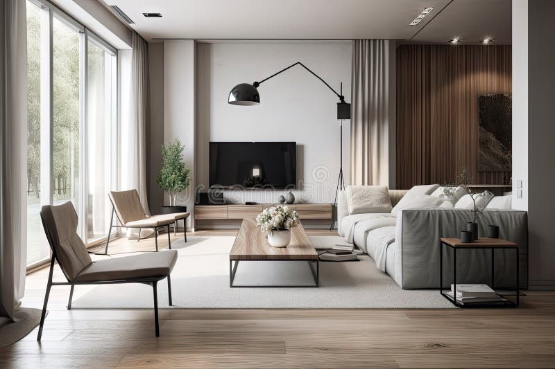 Minimalist Home Interior with Sleek Furniture and Minimalistic Decor ...