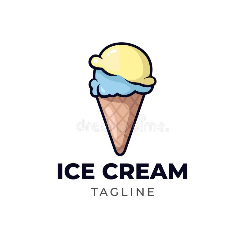 Minimalist Ice Cream Character Design Stock Vector - Illustration of ...