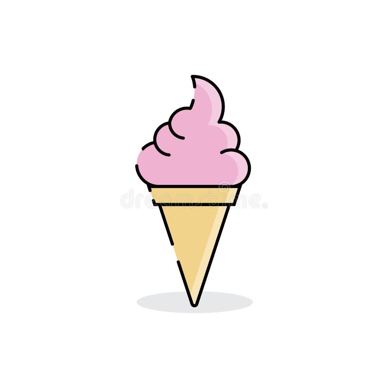 Minimalist Ice Cream Vector Illustration Stock Vector - Illustration of