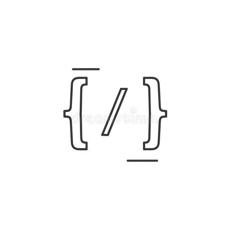 Icon featuring curly braces and a forward slash, suggesting a vector illustration