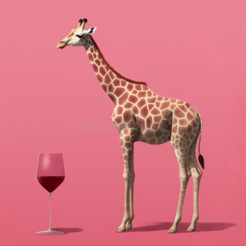 Minimalist Giraffe Head Vector Illustration for Tattoo and Design Stock