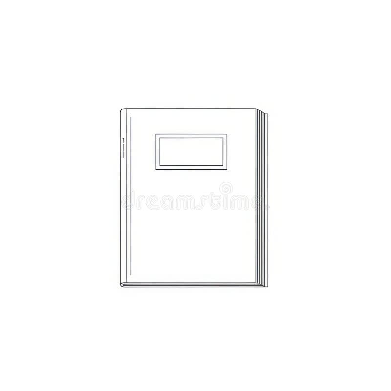 Minimalist illustration of an open book with a rectangular window detail isolated on white background royalty free illustration