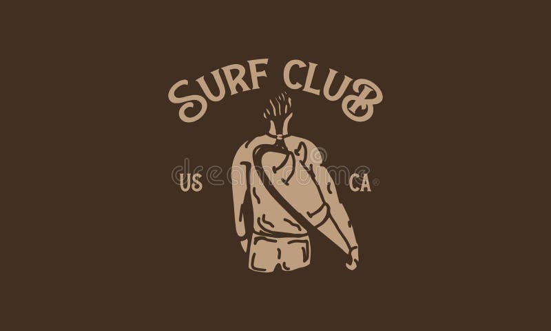 Minimalist illustration surfer vector vector illustration