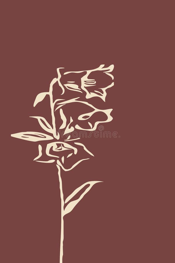 Minimalist Illustrations. Wall Art Graphics. Plants in the Illustration.  Vintage Stock Vector - Illustration of drawing, decorative: 221337174