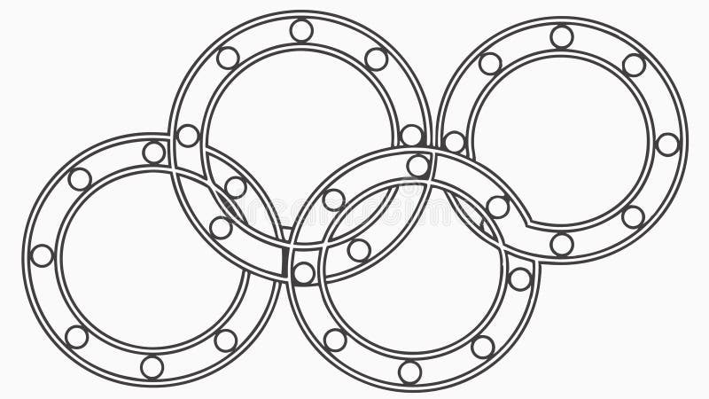 Minimalist Interlocking Dotted Ring Graphic Design vector design Generative AI vector illustration