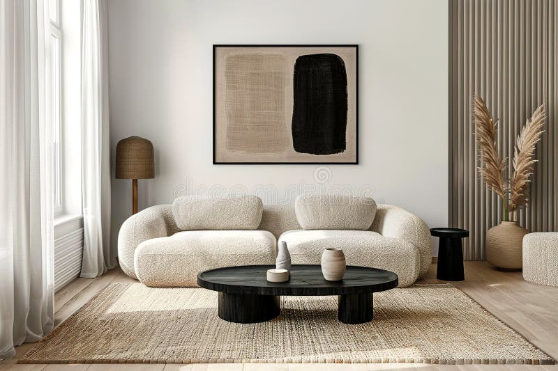 Beautiful view of Minimalist Living-Room Carpentry