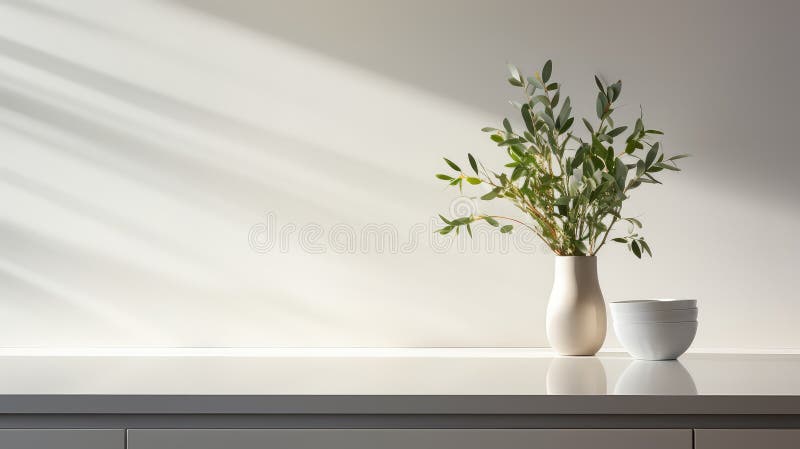 Minimalist kitchen surface vector illustration