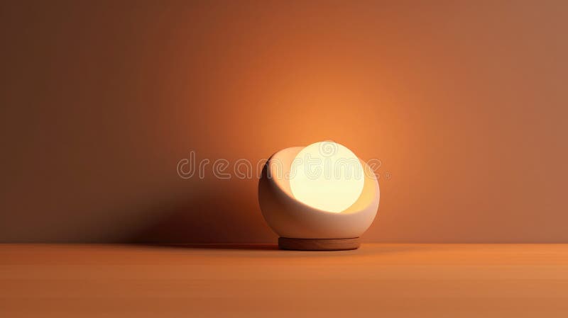 Minimalist Lamp Casting a Soft Glow. Generative AI Stock Illustration