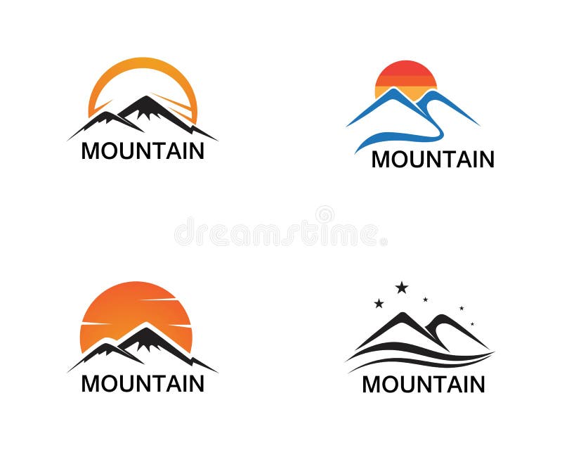 Minimalist Landscape Mountain Logo Design Inspirations Stock Vector ...