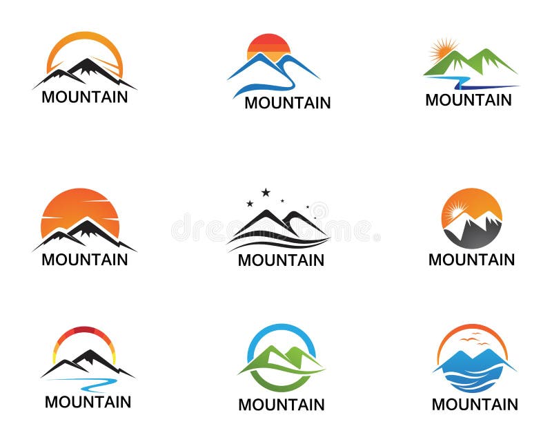 Minimalist Landscape Mountain Logo Design Inspirations Stock Vector ...