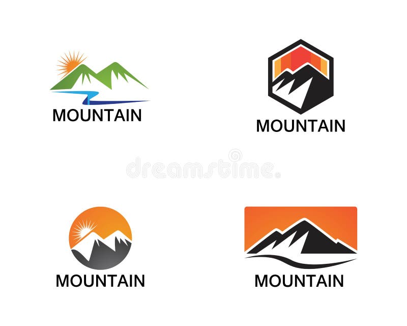 Minimalist Landscape Mountain Logo Design Inspirations Stock Vector ...