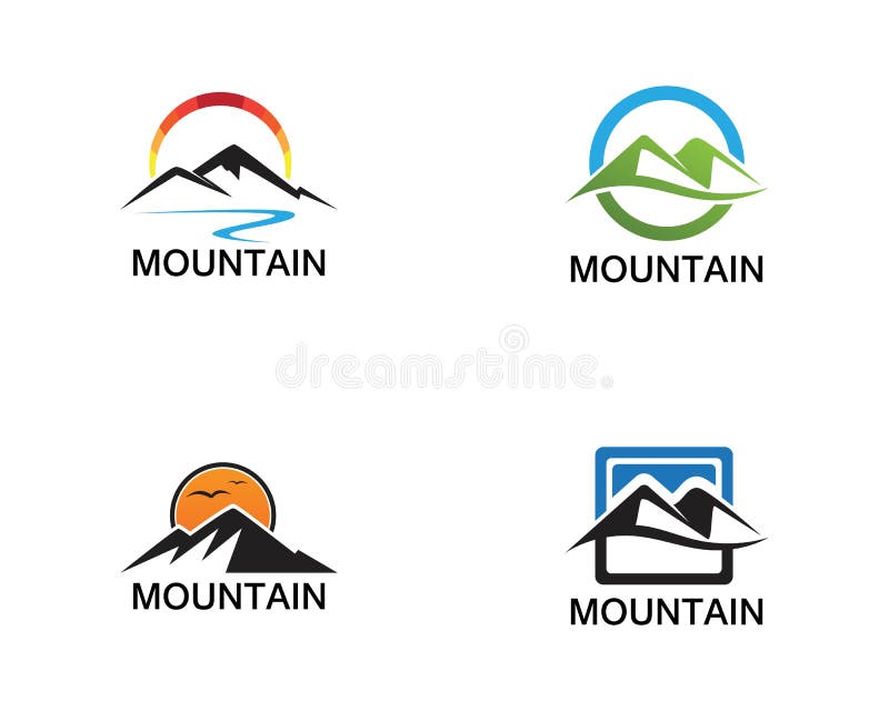 Minimalist Landscape Mountain Logo Design Inspirations Stock Vector ...