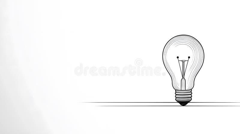 Minimalist Light Bulb Illustration on White Background Concept of Creativity and Innovation royalty free illustration