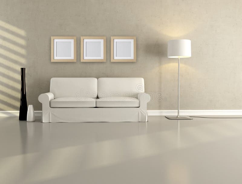 Minimalist living room vector illustration