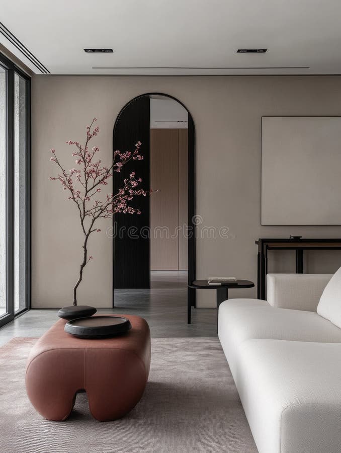 Image showcasing Italian minimalist living room main light 2025 new light luxury high ...