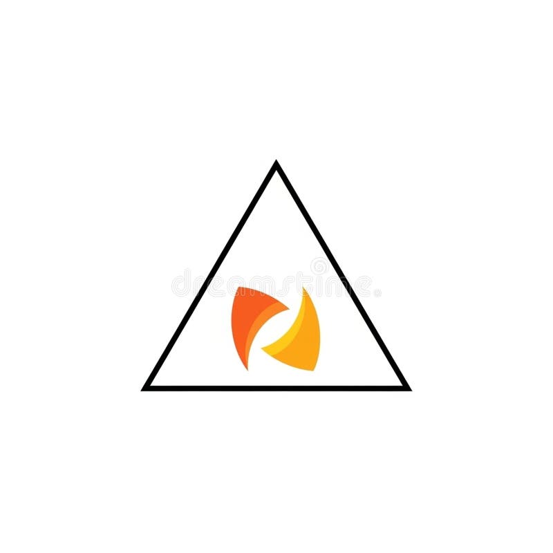 A minimalist logo features an inverted triangle outlined in black stock illustration
