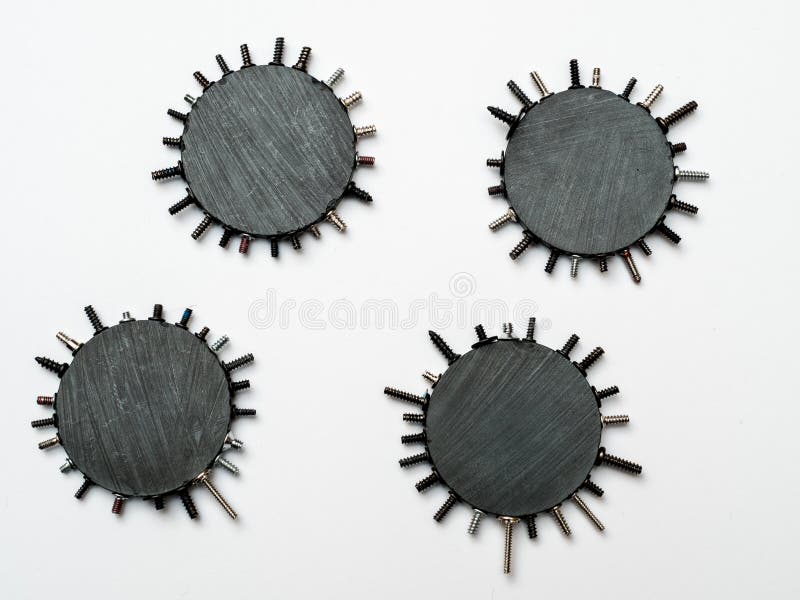 Minimalist Macro Concept witth Magnets and Technical Elements stock photography Minimalist Macro Concept witth Magnets and Technical Elements stock photography