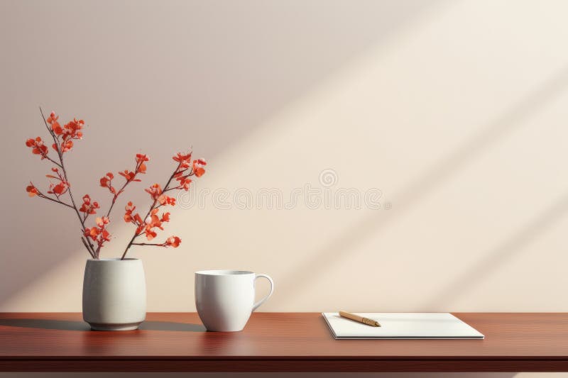 Minimalist office desk stock image. Image of mockup - 301907077