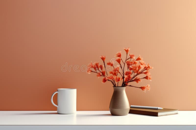 Minimalist office desk stock photo. Image of template - 301907128