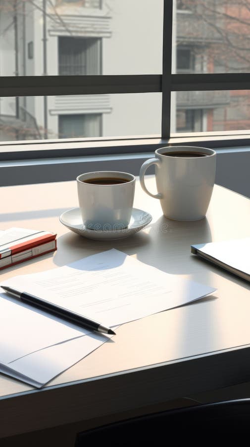 Minimalist office desk stock photo. Image of room, computer - 301908670