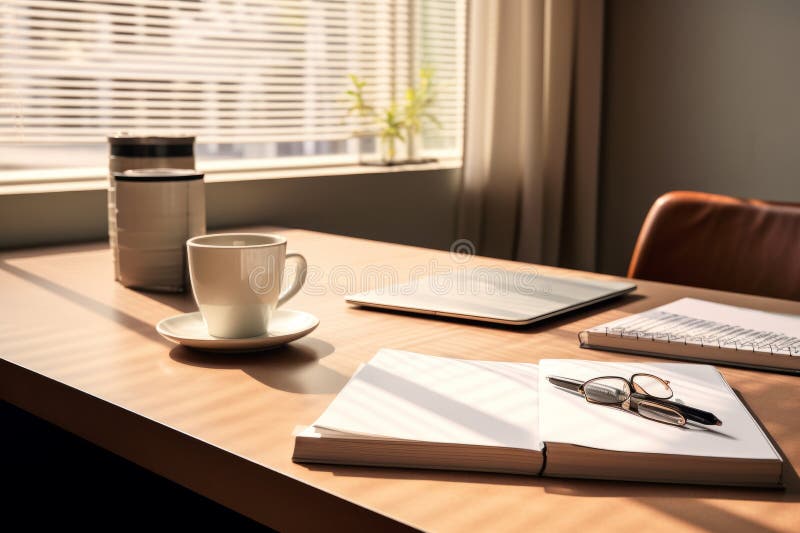 Minimalist office desk stock image. Image of minimal - 303061245