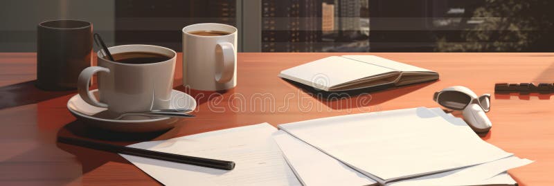 Minimalist office desk stock image. Image of wooden - 303198691
