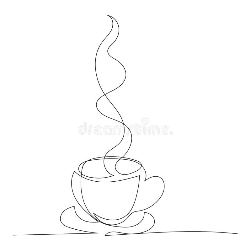 coffee art printable wall art one line print coffee cup print Art