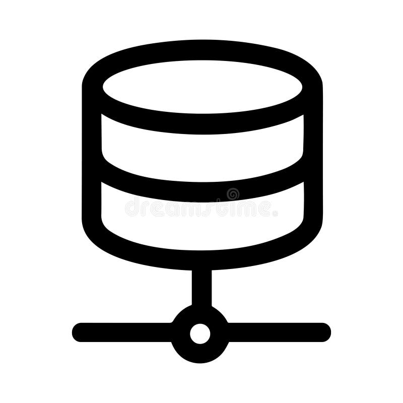 Minimalist Outline Style Database Server Connection Single Line Icon stock illustration
