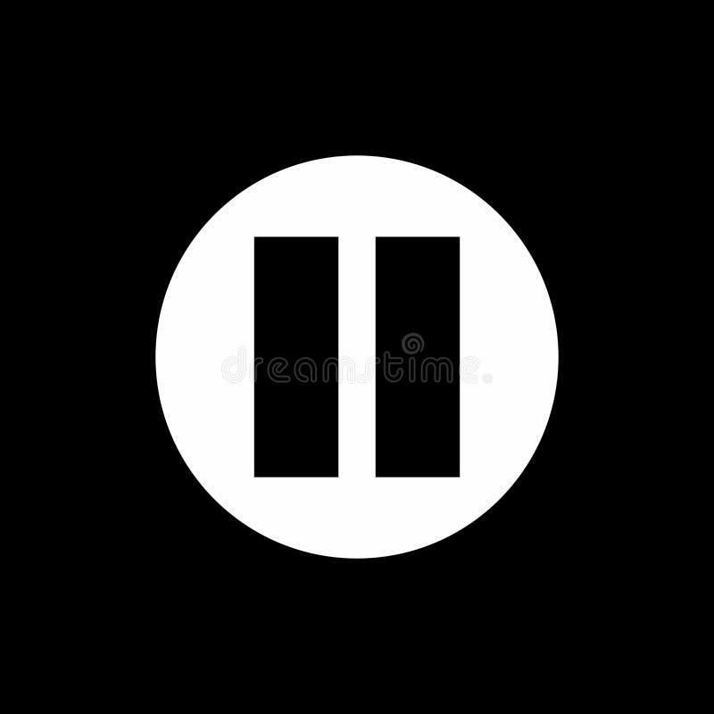 Minimalist Pause Button Icon Vector stock illustration