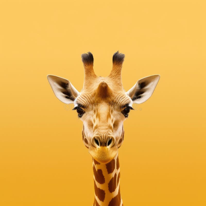 Minimalist Giraffe Head Vector Illustration for Tattoo and Design Stock