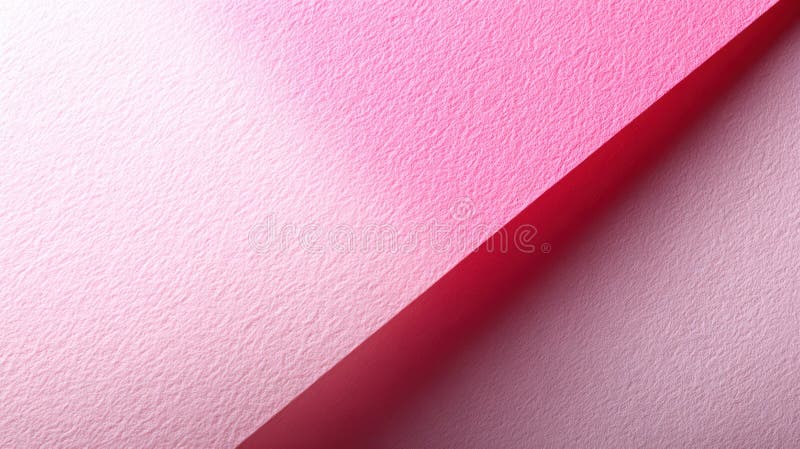 Minimalist pink paper background with sharp diagonal fold and high contrast shadow a geometric close up of textured creating image stock
