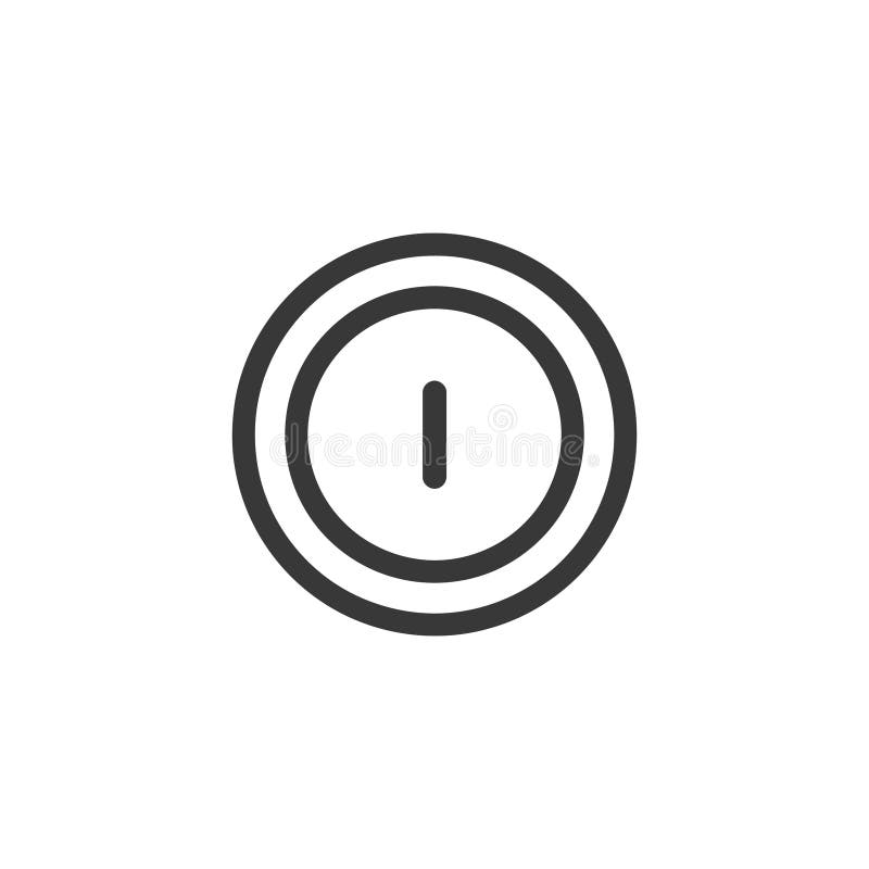 Power Button Icon: Simple On Off Switch Symbol Design stock illustration
