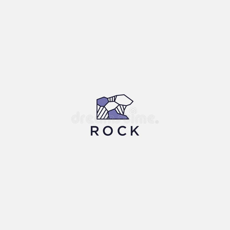 Minimalist rock logo hill and mountain landscapes royalty free illustration