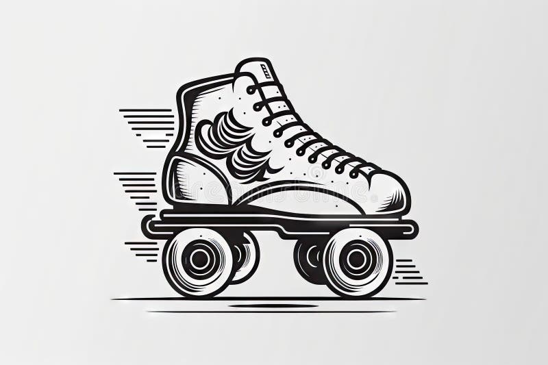 Minimalist Roller Skate Logo for  and Print Design. Stock Illustration Illustration of