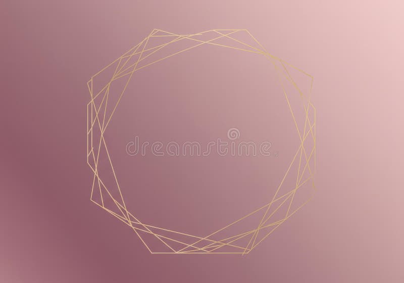 Modern Minimalist Gold Geometric Circle Illustration Soft Pink Background - Elegant Abstract Design stock illustration